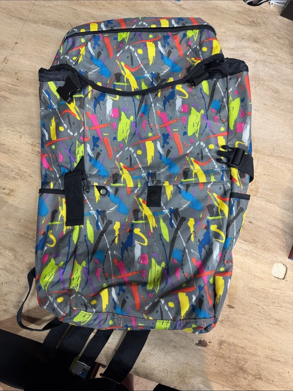 Parcel Gray Paint-Splash Backpack